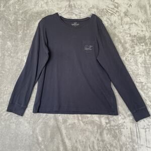 Vineyard Vines Top Womens Large Long Sleeve Vintage Whale Graphic Pocket T-Shirt